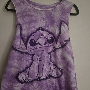 Disney Purple Tie-Dye Tank Top with Character Design